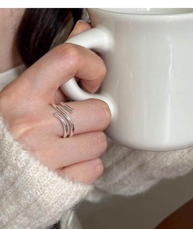 S92 Sterling Silver Multi-layer Line Ring for Women - 535(45%)