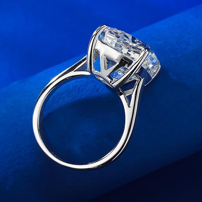 NO.017 S925 Sterling Silver Ice Flower Cut High Carbon Ring 6 Karat 12*14 8A Cubic Zirconia Ring fashion jewelry accessory woman girl promise ring Springtok