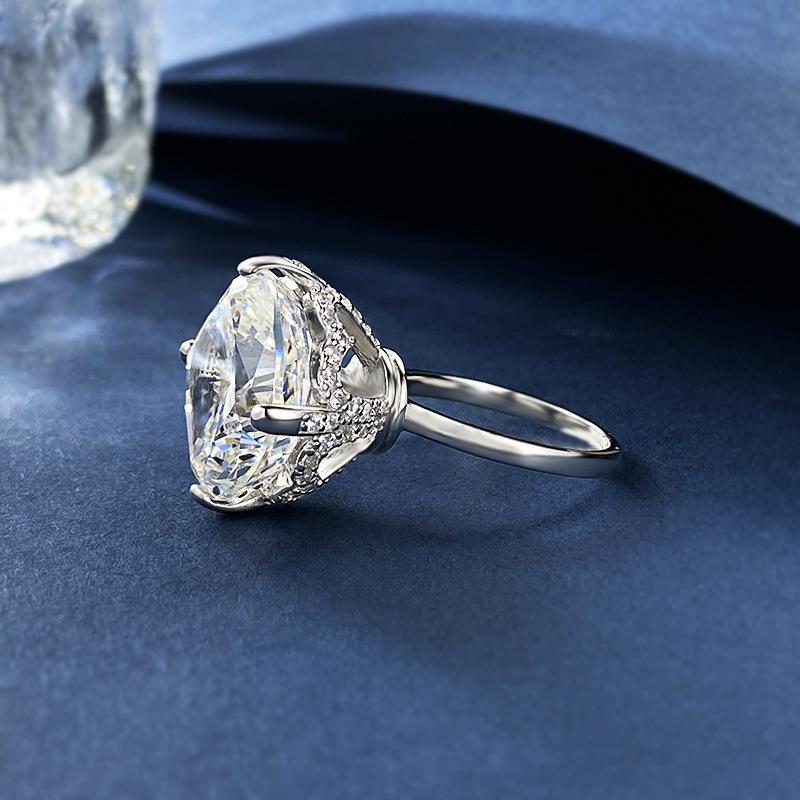 NO.020 S925 Sterling Silver Radian Cut High Carbon Ring 15*15 8A Cubic Zirconia Ring fashion jewelry accessory woman girl promise ring Springtok