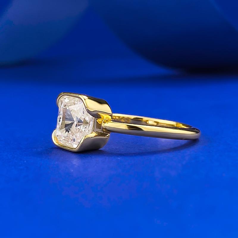 NO.019 S925 Sterling Silver Radian cut Small Rock Candy Stud Earrings 7 * 7mm 8A Cubic Zirconia Ring fashion jewelry accessory woman girl promise ring Springtok