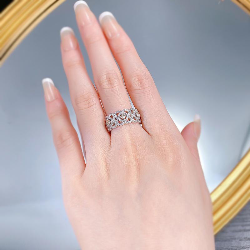 S925 Sterling Silver Wide Full Row Ring 6A Cubic Zirconia Ring fashion jewelry accessory woman girl promise ring-299(35%)