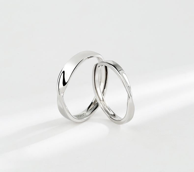 S925 Sterling Silver Mobius Ring Plain Band Couple Rings - 486 weddingring(45%)