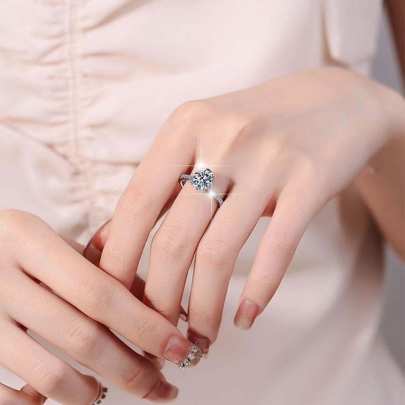 NO.041 6A Cubic Zirconia S925 Sterling Silver Pigeon egg 2 Carat Ring fashion jewelry accessory woman girl promise ring Springtok