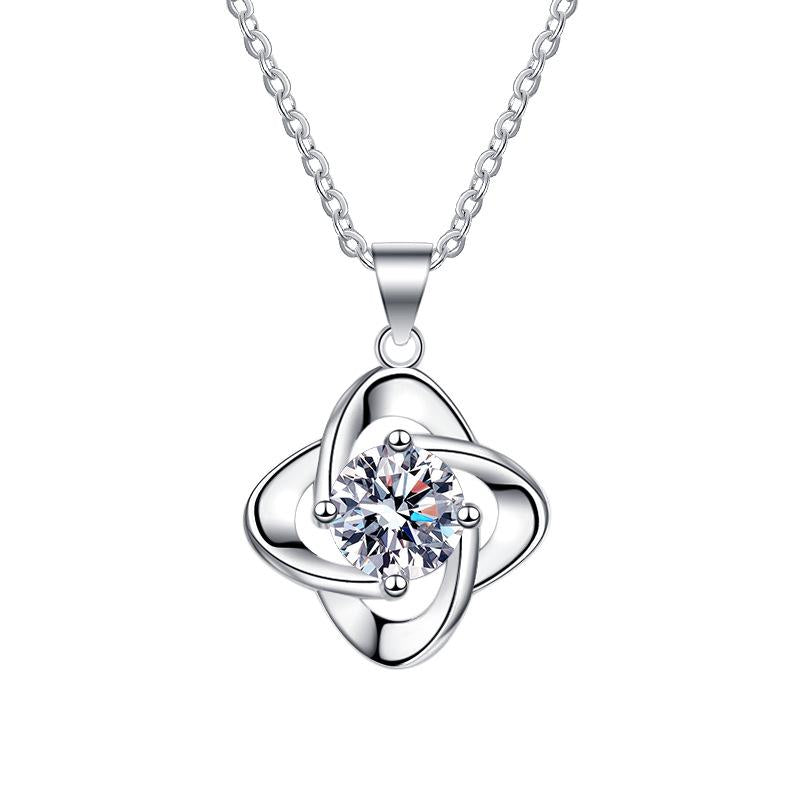 NO.208 S925 Sterling Silver Four Petals During the synthetic Moissanite During elegant luxury daily life woman birthday gift engagement Springtok