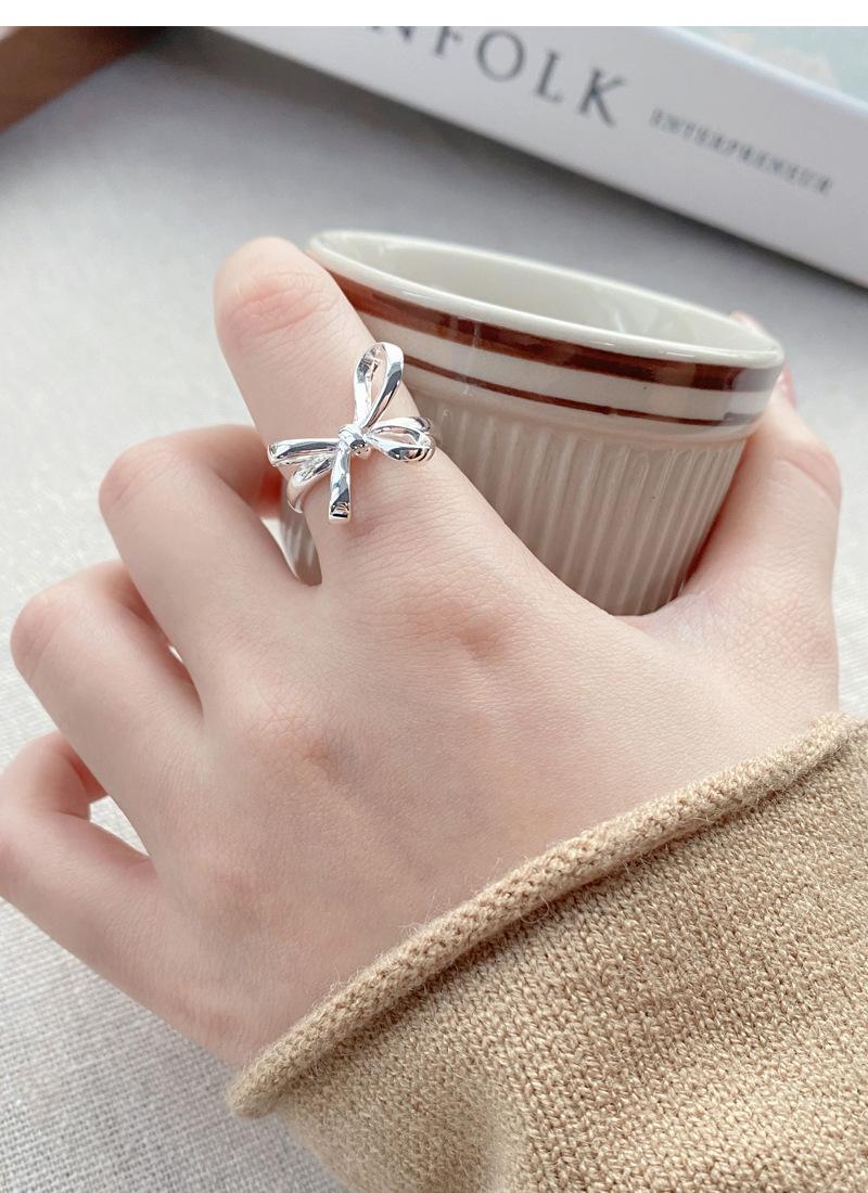 S925 Sterling Silver Bow Irregular Ring Women -515(45%)