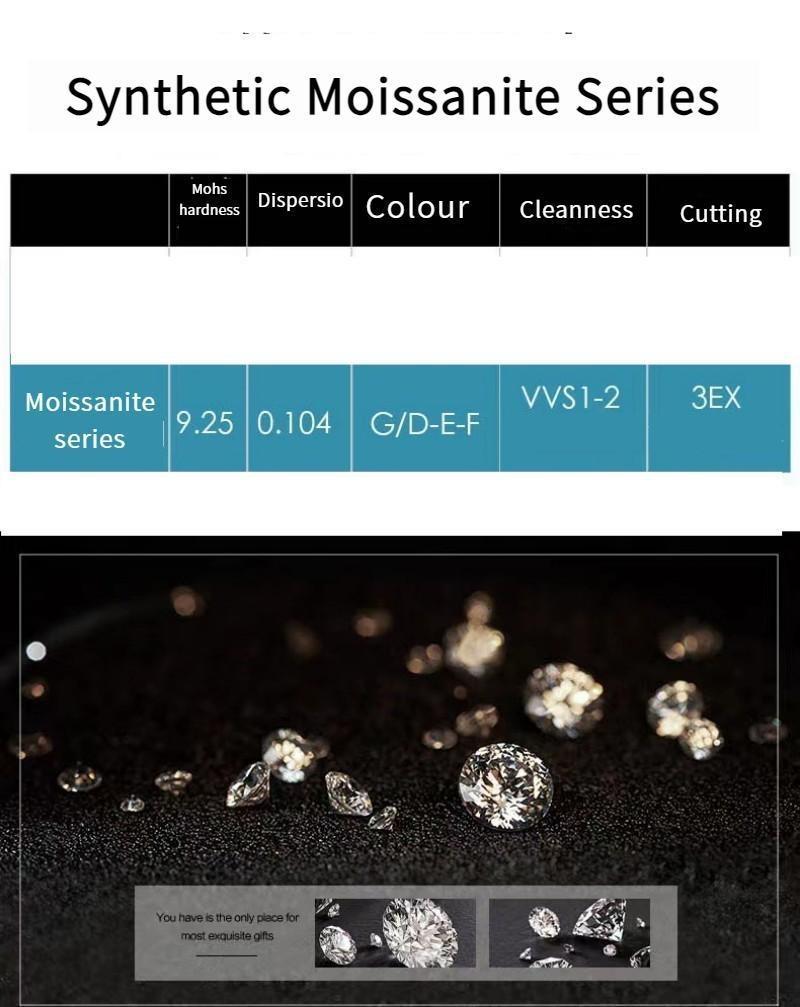 NO.161 S925 Sterling Silver High Grade Certified Synthetic Moissanite Stud Earrings /Round Wrap Style/D Color E Cut VVS1 Clarity/ valentine gift elegant minimalist new style ear stud Springtok