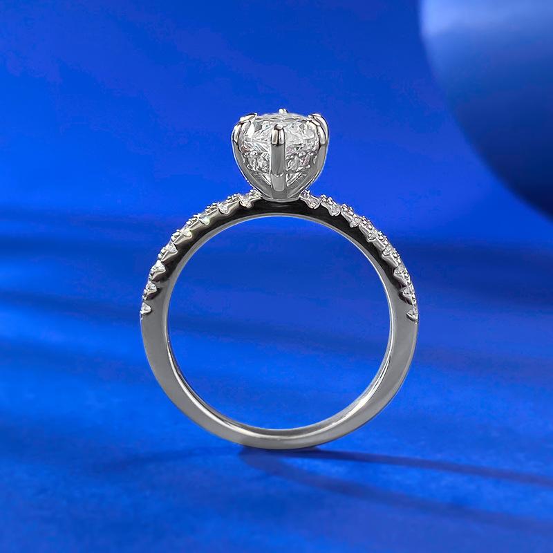 NO.002 S925 Sterling Silver Marquise Cut Horse Eye Ring 6*12mm 8A Cubic Zirconia Ring fashion jewelry accessory woman girl promise ring Springtok