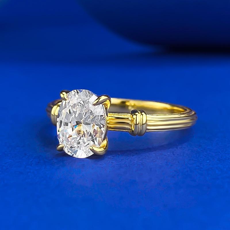 S925 Sterling Silver Oval Cut Oval Ring 6*8mm 6A Cubic Zirconia Ring-349(35%)