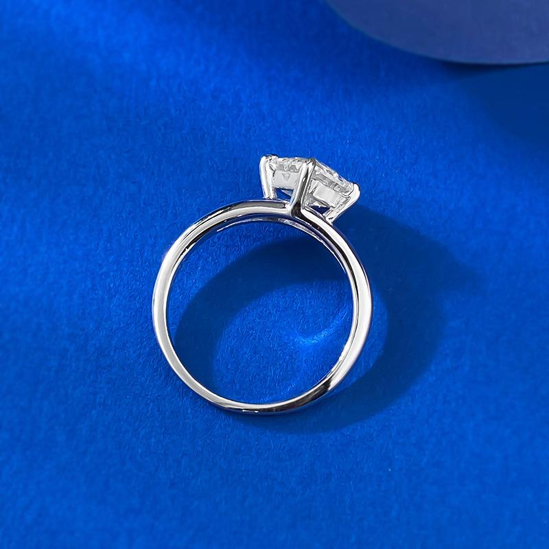 S925 Sterling Silver Princess Cut Square Ring 6*6mm 6A Cubic Zirconia Ring-283(35%)