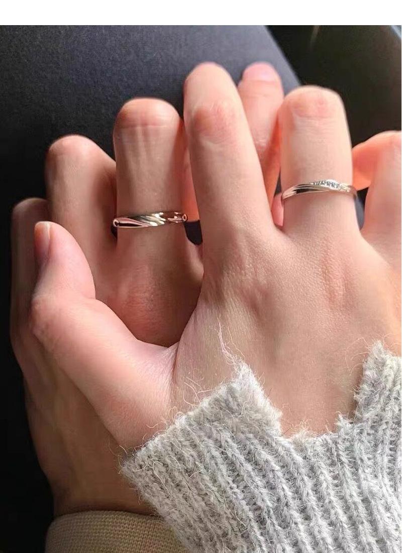 S925 Sterling Silver Simple Mobius Strip Couple Rings Plain Band -511 jewellery  with  meaning(45%)