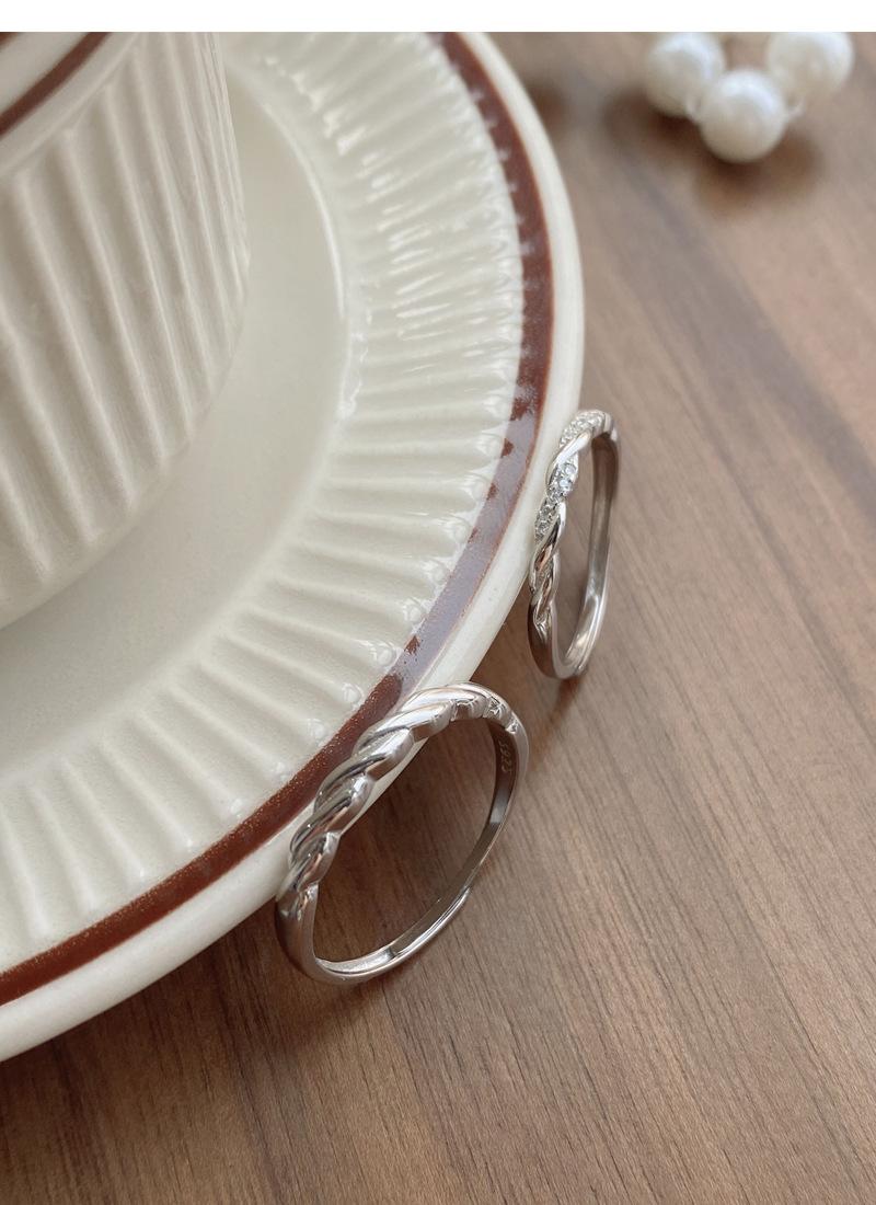 S925 Sterling Silver Mobius Ring Couple Rings Simple Adjustable Band -519 weddingring(45%)