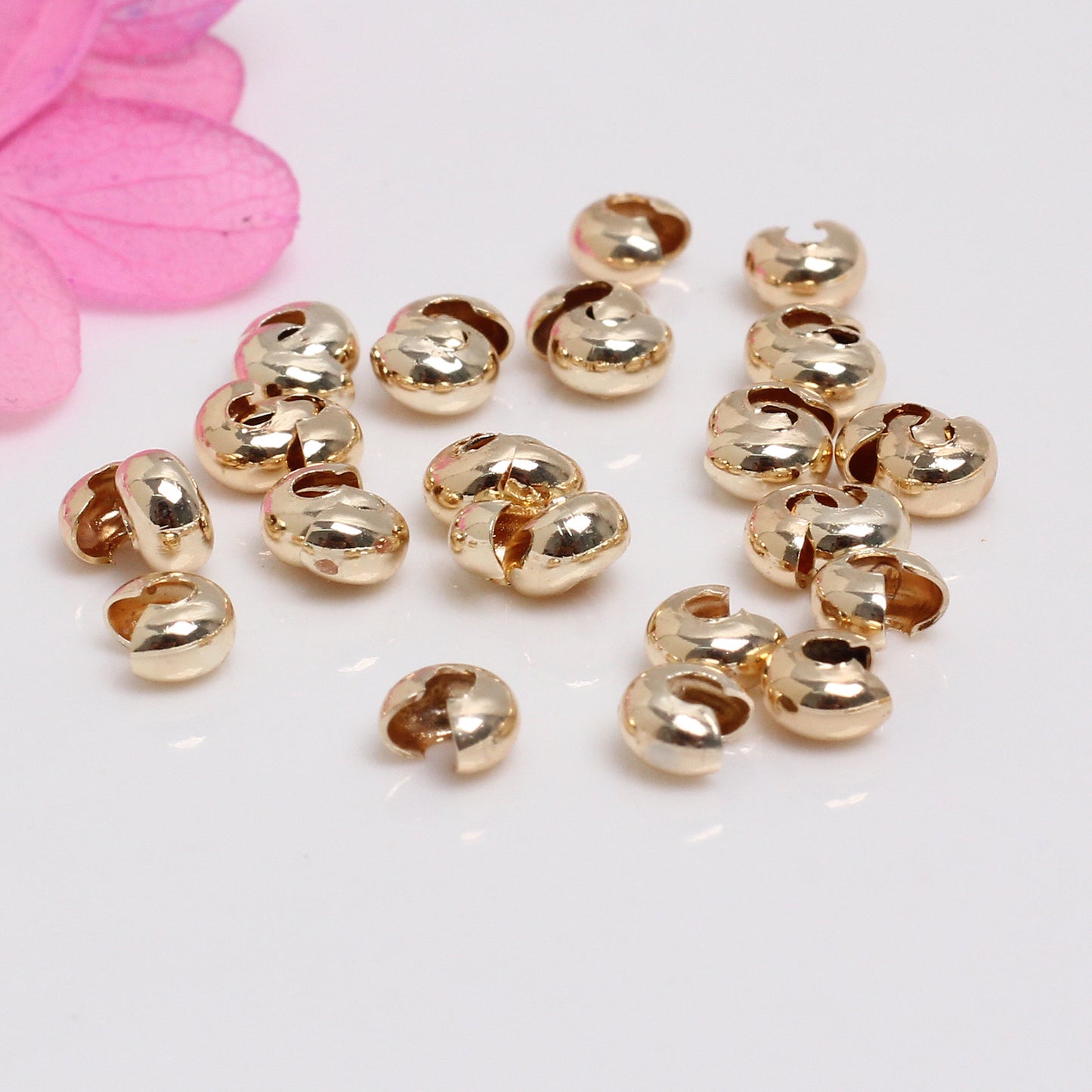 Crescent-shaped Wrapping Bead For Finishing，Covered By 14/18K Real Gold Or Silver