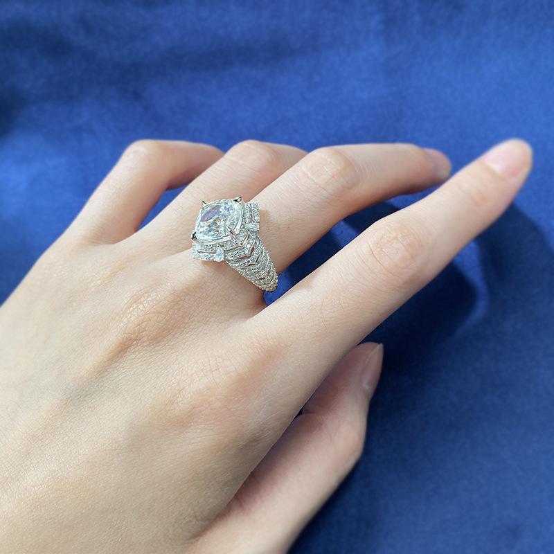 S925 Sterling Silver Ice Flower Cut Round Ring 10*10 8A Cubic Zirconia Ring fashion jewelry accessory woman girl promise ring Springtok-289(35%)