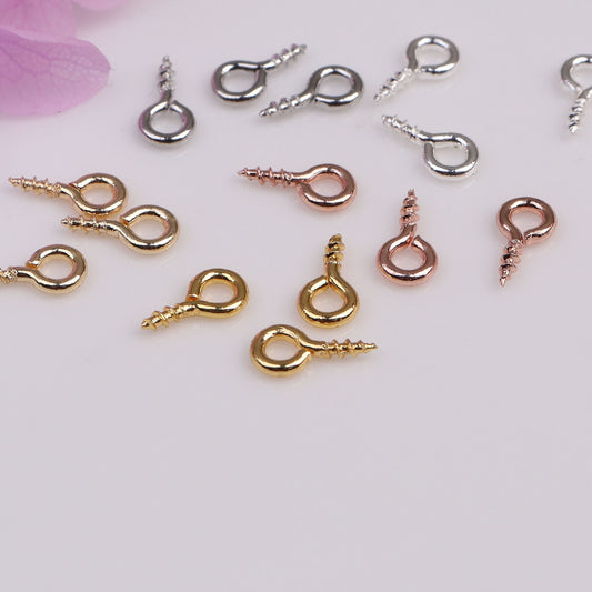 9-shaped Screw Copper Pendant Ring For Jewelry DIY，Covered By 14/18K Real Gold Or Silver