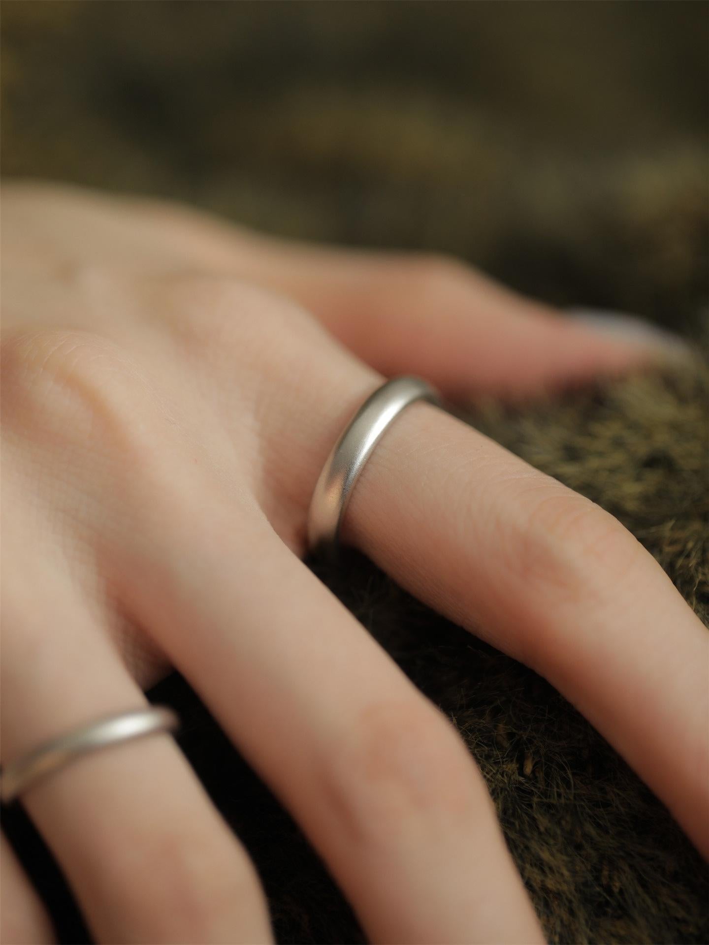 S925 Sterling Silver Matte Couple Rings Plain Band - 537 weddingring(45%)