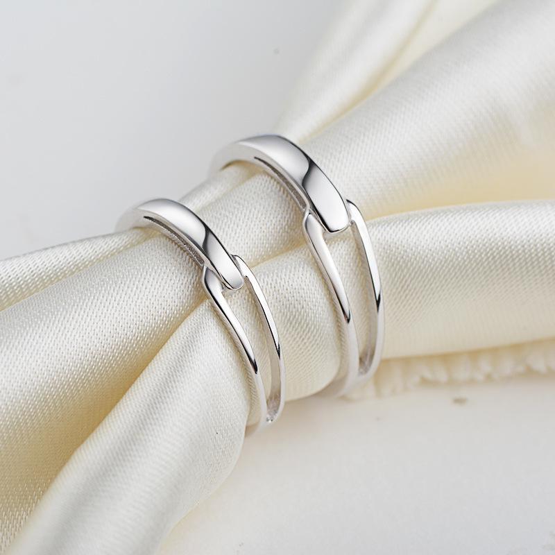 S925 Sterling Silver Couple Fashion Plain Band Ring-497 weddingring(45%)