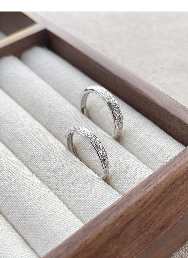 S925 Sterling Silver Couple Rings Plain Matte Open Ring -525 weddingring(45%)