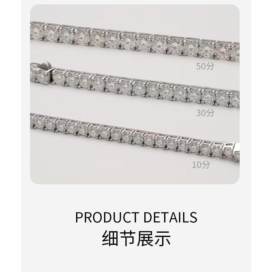 S925 Sterling Silver Synthetic Moissanite Tennis Bracelet-302(1%)