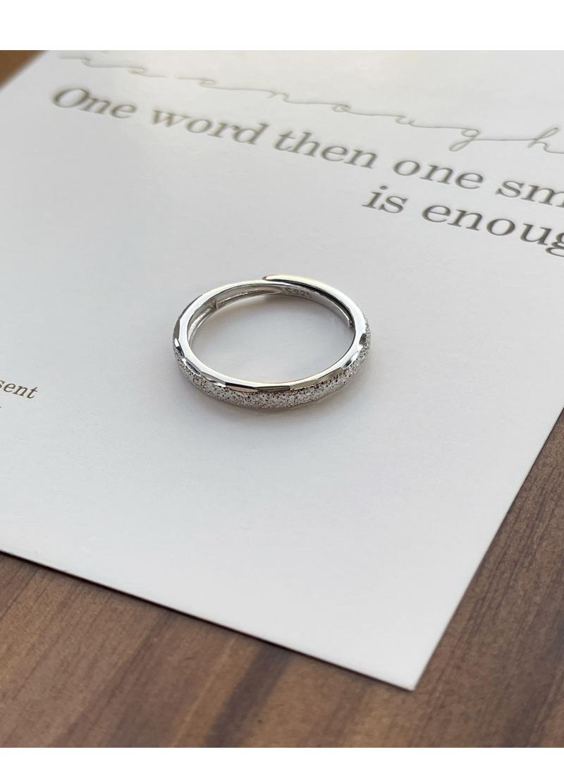 S925 Sterling Silver Couple Rings Plain Matte Open Ring -525 weddingring(45%)