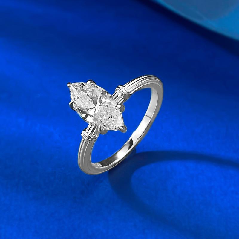 S925 Sterling Silver Bends and Hitches Twist Horse Eye Ring 6 * 12mm 6A Cubic Zirconia Ring-340(35%)