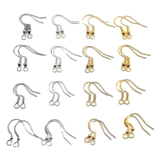 Copper Ear Hook For Jewelry DIY，Covered By 14/18K Real Gold Or Silver