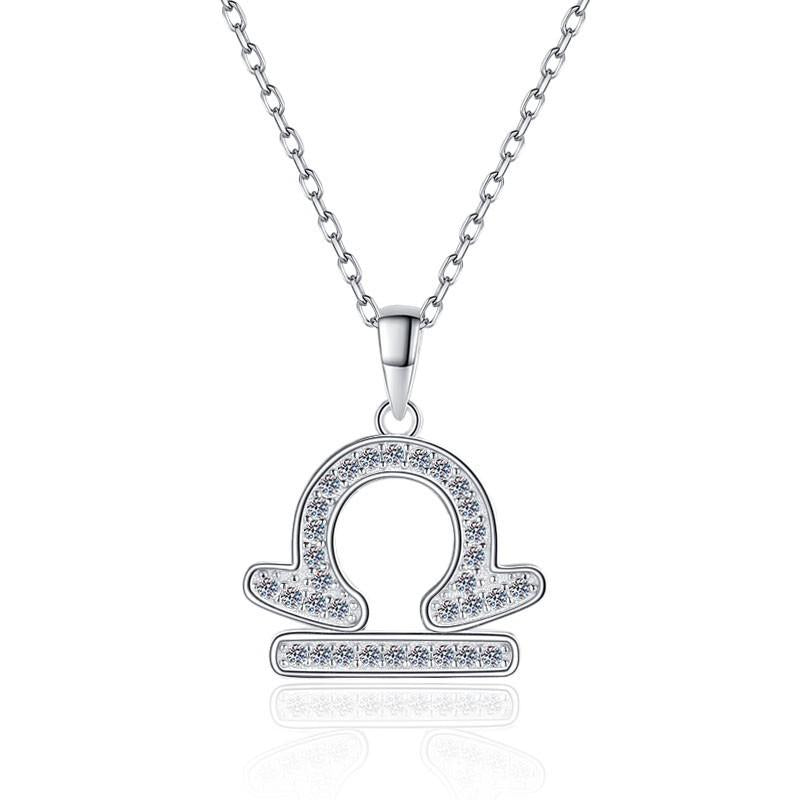 S925 Sterling Silver Twelve Constellations Necklace Synthetic Moissanite Birthday Gift Minimalist Pendant Necklace-332(35%)