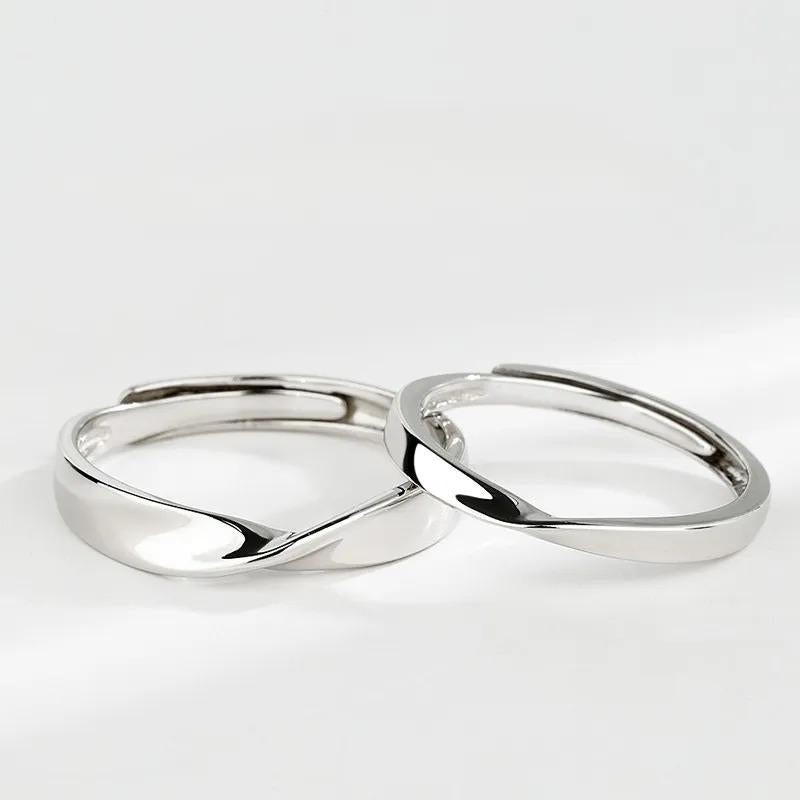 S925 Sterling Silver Mobius Ring Plain Band Couple Rings - 486 weddingring(45%)