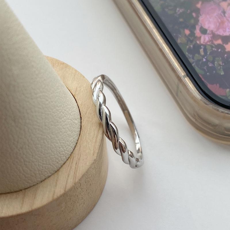 S925 Sterling Silver Mobius Ring Couple Rings Simple Adjustable Band -519 weddingring(45%)