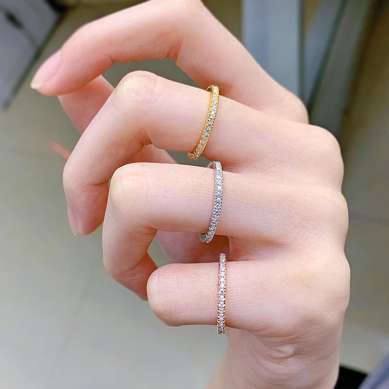 S925 Sterling Silver Full Ring 6A Cubic Zirconia Ring fashion jewelry accessory woman girl promise ring-130(35%)