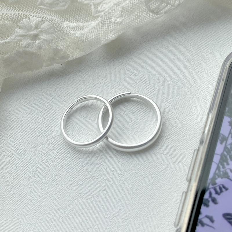 S925 Sterling Silver Vintage Matte Frosted Plain Band Couple Rings Wedding ring- 477(45%)