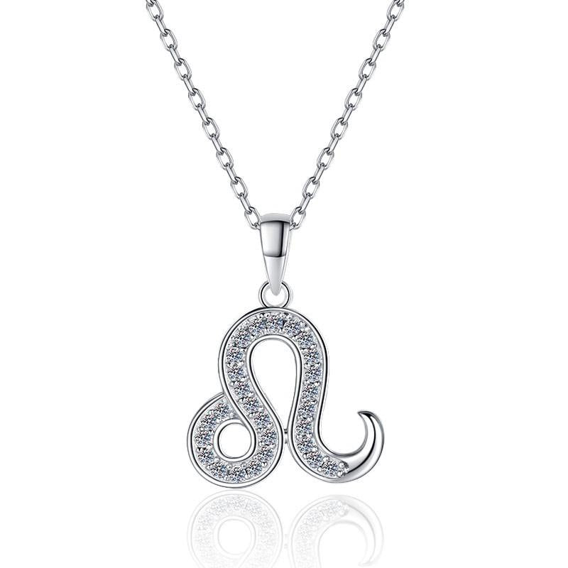 S925 Sterling Silver Twelve Constellations Necklace Synthetic Moissanite Birthday Gift Minimalist Pendant Necklace-332(35%)