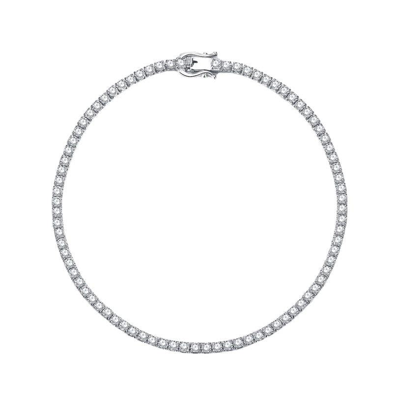 S925 Sterling Silver Tennis Row Zirconia Full Oval Stones 6A Cubic Zirconia Bracelet-301(45%)