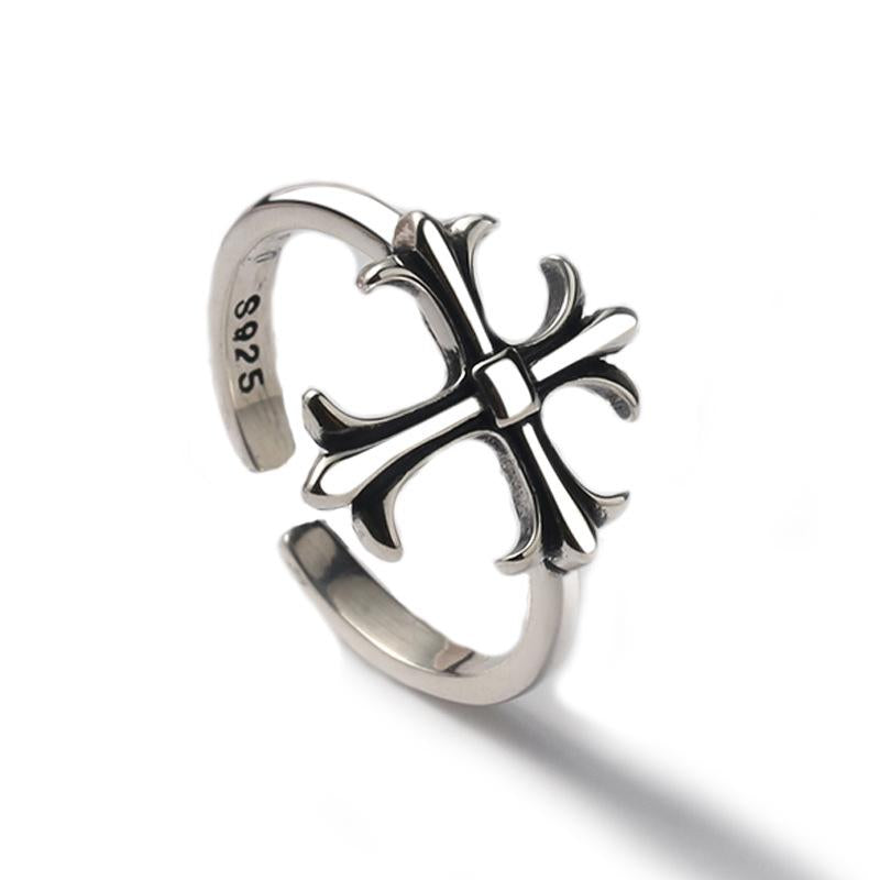 S925 Sterling Silver Cross Open for Men Ring -495(45%)