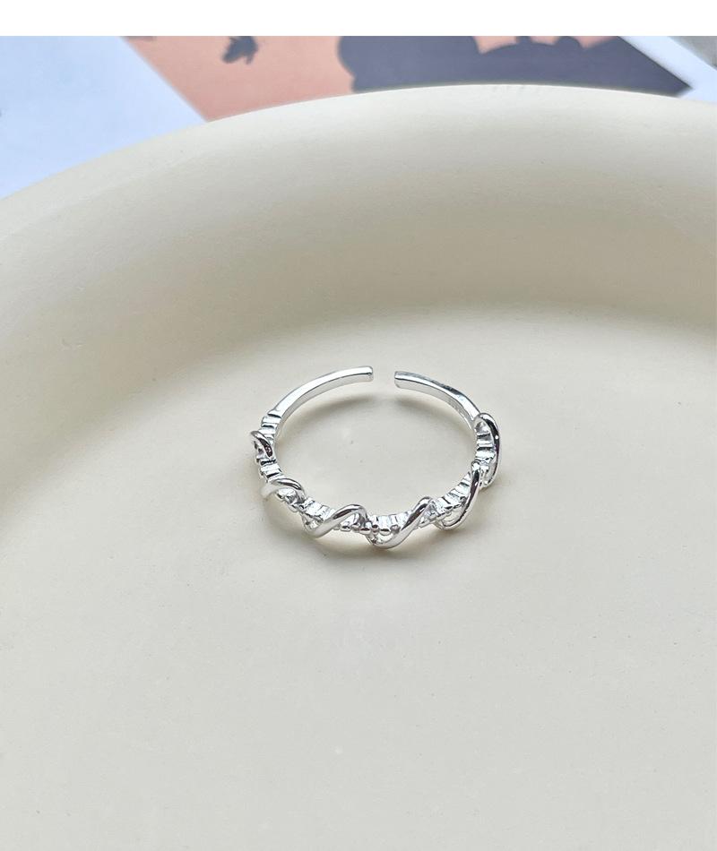 S925 Sterling Silver Wrapped Line Braided Ring Women's Open Plain Ring-534(45%)