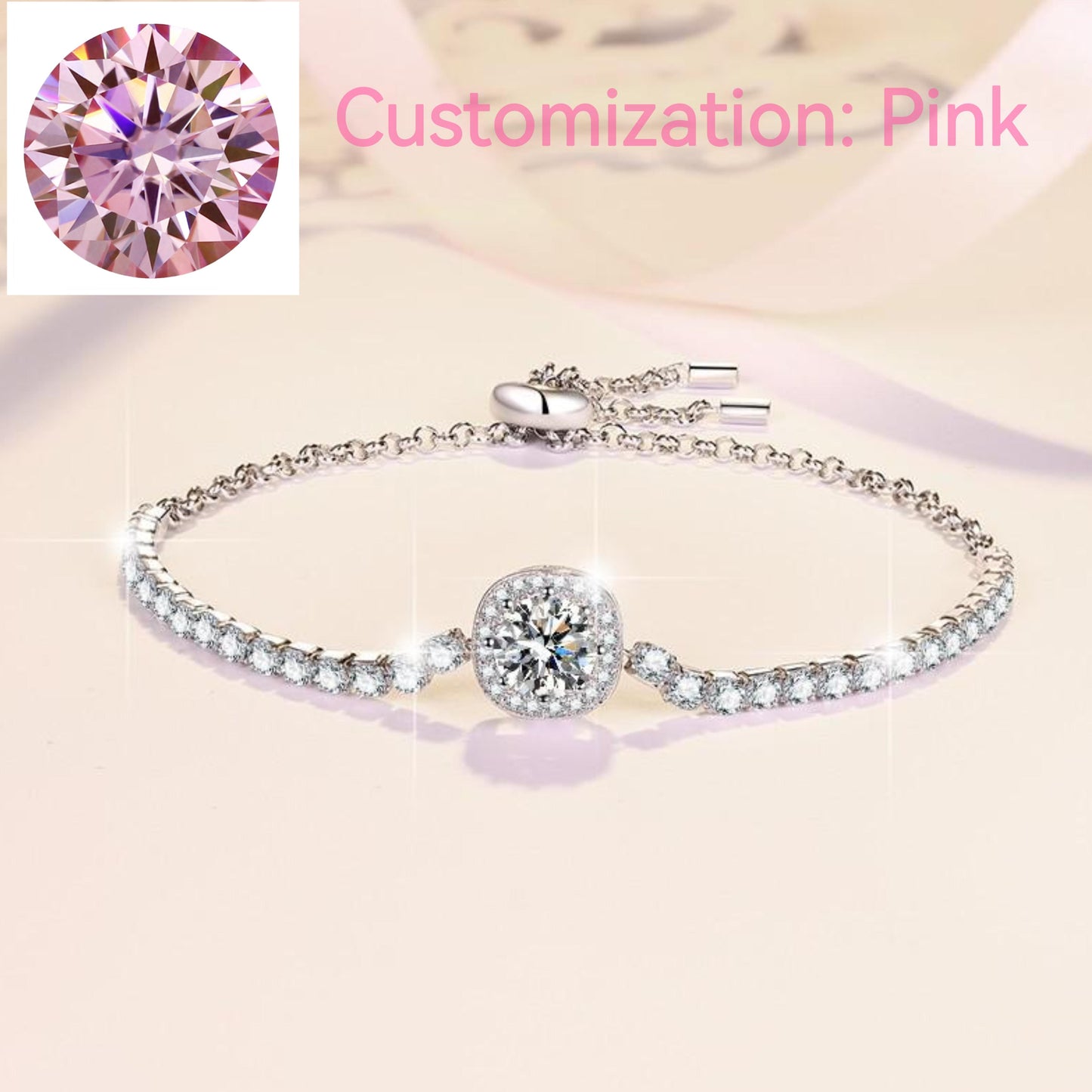 S925 Sterling Silver Starry Sky Bracelet Colored Synthetic Moissanite Bracelet fashion jewelry accessory woman girl promise ring-316(35%)