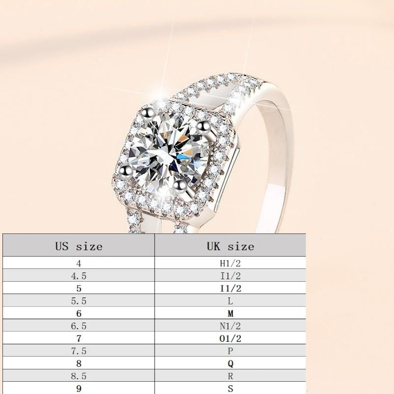 S925 Sterling Silver V-Shaped Cushion Square Ring Synthetic Moissanite Ring-335(35%)