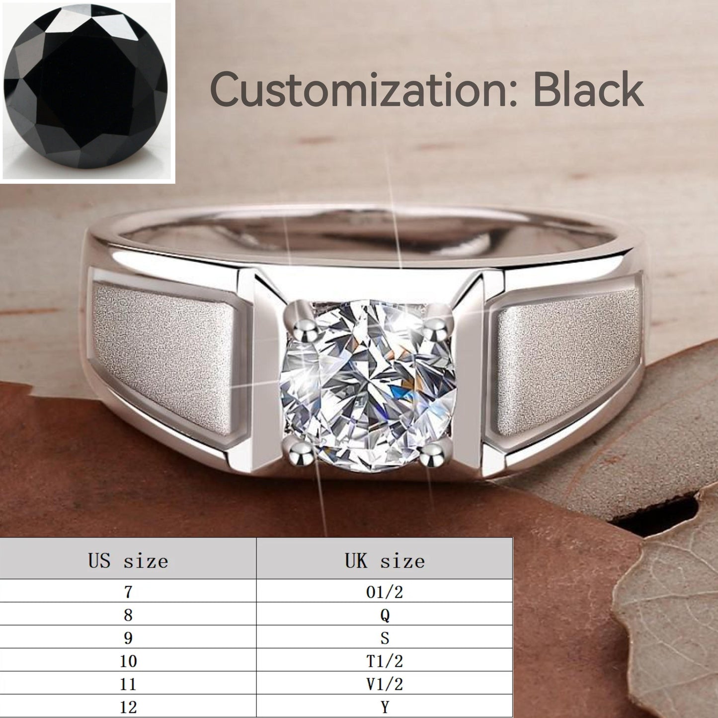 S925 Sterling Silver Frosted Man's Ring Crown Synthetic Moissanite fashion jewelry accessory woman girl promise ring-212(35%)