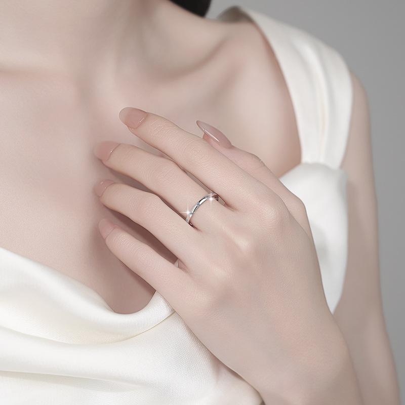 S925 Sterling Silver Full Band Ring Synthetic Moissanite Ring -568(35%)