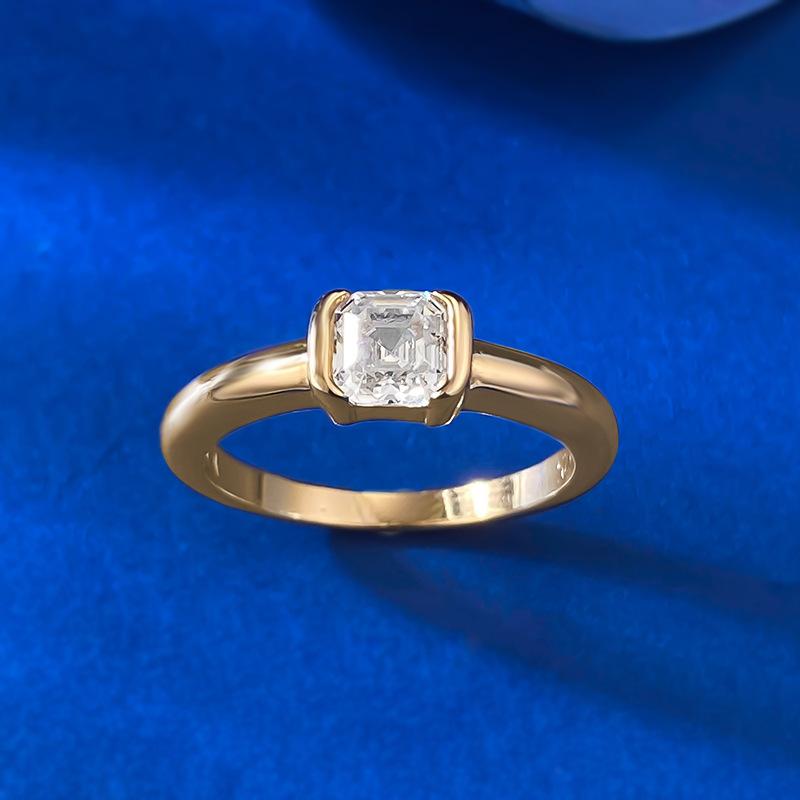 S925 Sterling Silver Rectangular Cut Rock Sugar Ring 5*5mm 6A Cubic Zirconia Ring-369(35%)