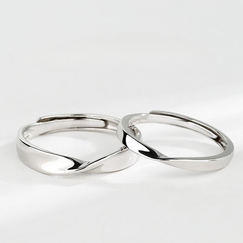 S925 Sterling Silver Mobius Ring Plain Band Couple Rings - 486 weddingring(45%)