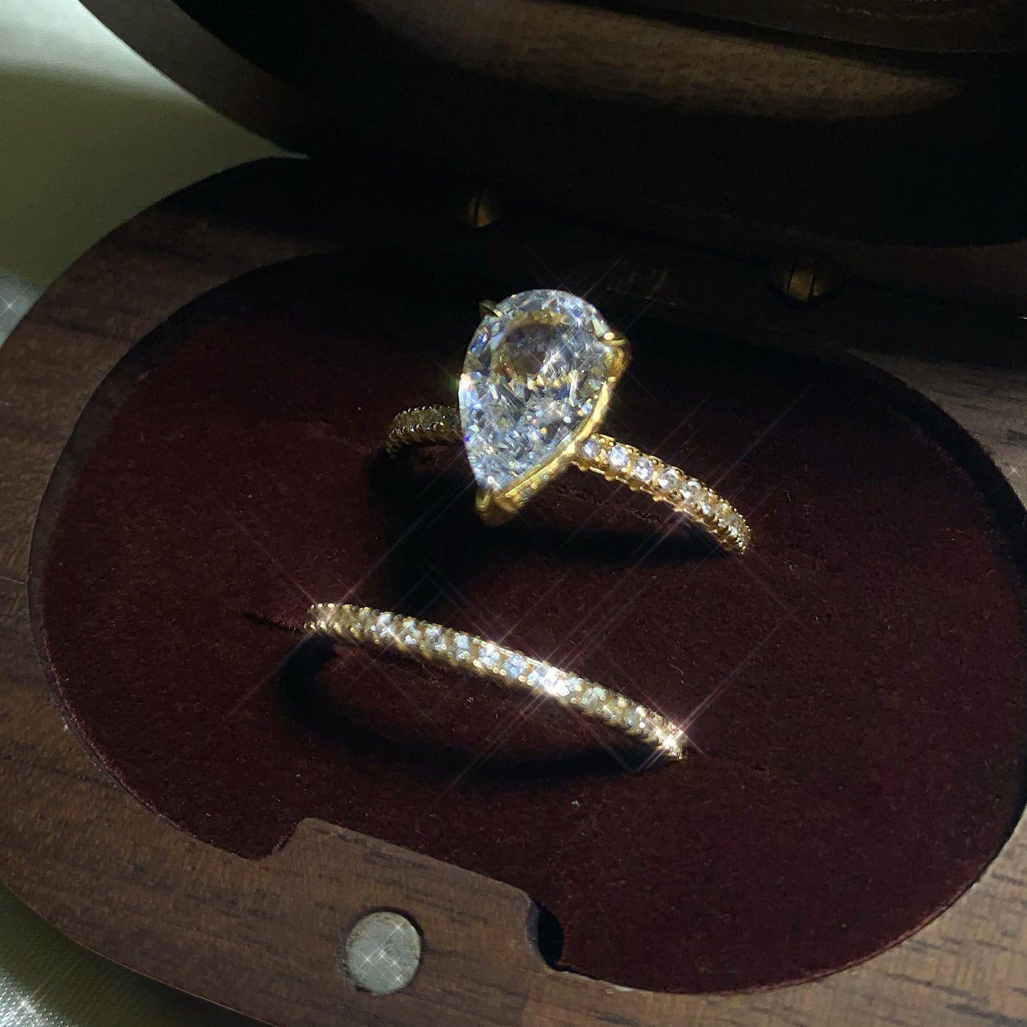 S925 Sterling Silver Pear Shaped Ice Flower Cut Ring 7*11mm 8A Cubic Zirconia Ring fashion jewelry accessory woman girl promise ring Springtok-216(35%)