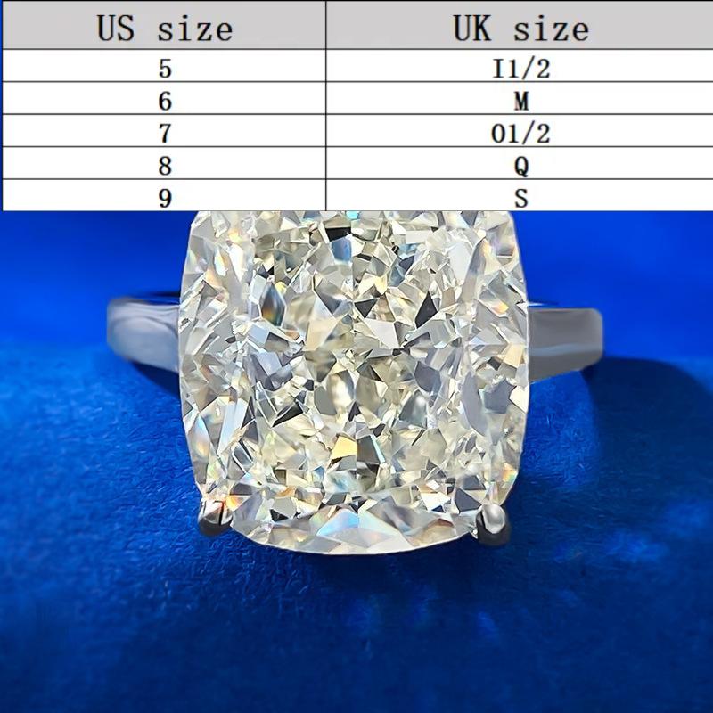 S925 Sterling Silver Ice Flower Cut High Carbon Ring 12*14 8A Cubic Zirconia Ring fashion jewelry accessory woman girl promise ring-264(35%)