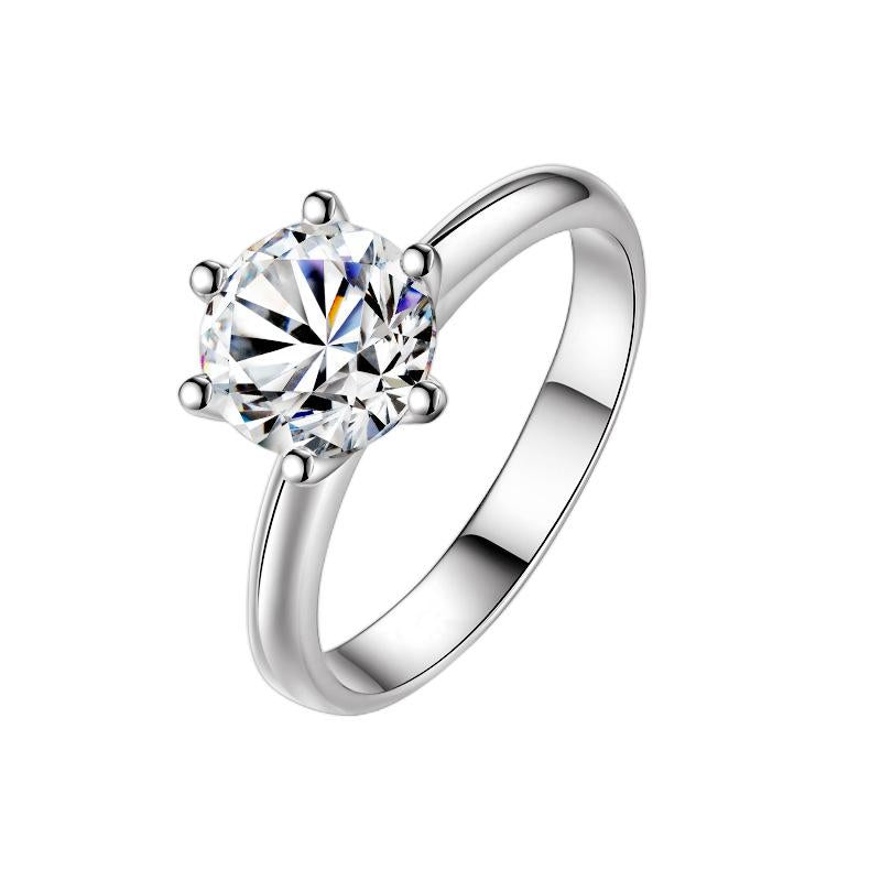 Green-S925 Sterling Silver D Color Synthetic Moissanite Six-claws Ring 1/2/3/5 Carat Elegant Luxury Daily Life Woman Birthday Gift Engagement-235(35%)