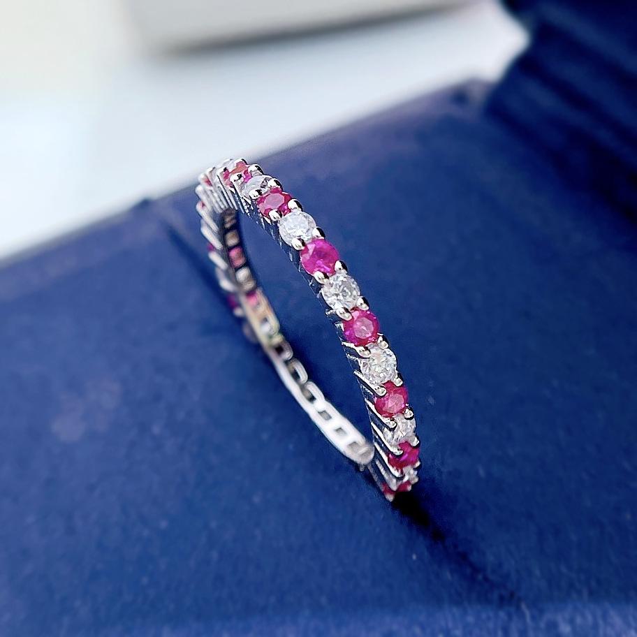 S925 Sterling Silver Color Fine Row Band Ring 6A Cubic Zirconia Ring fashion jewelry accessory woman girl promise ring-129(35%)