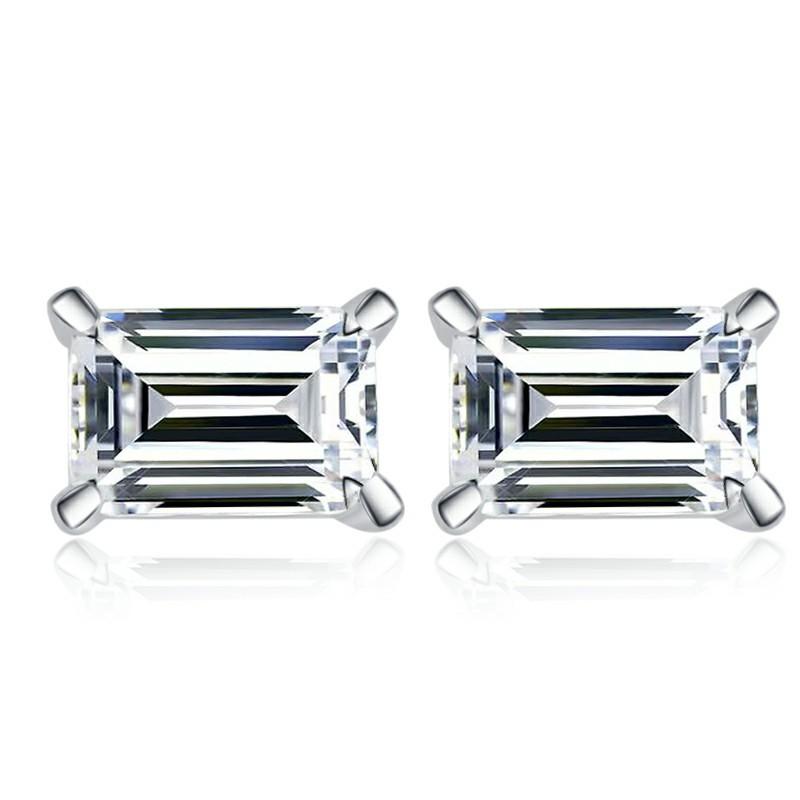 29. S925 Sterling Silver Grandma Cut Earrings Earrings Synthetic Moissanite