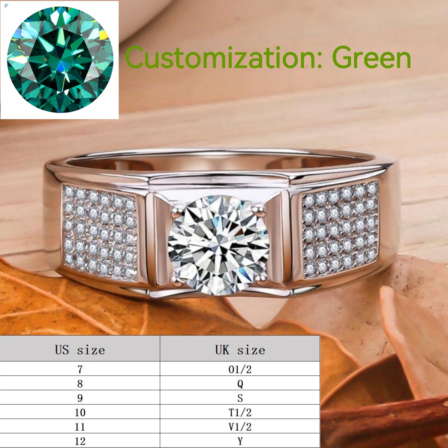 Synthetic Moissanite Sterling Silver Men's Little Starry Ring elegant luxury daily life engagement ring-203(35%)