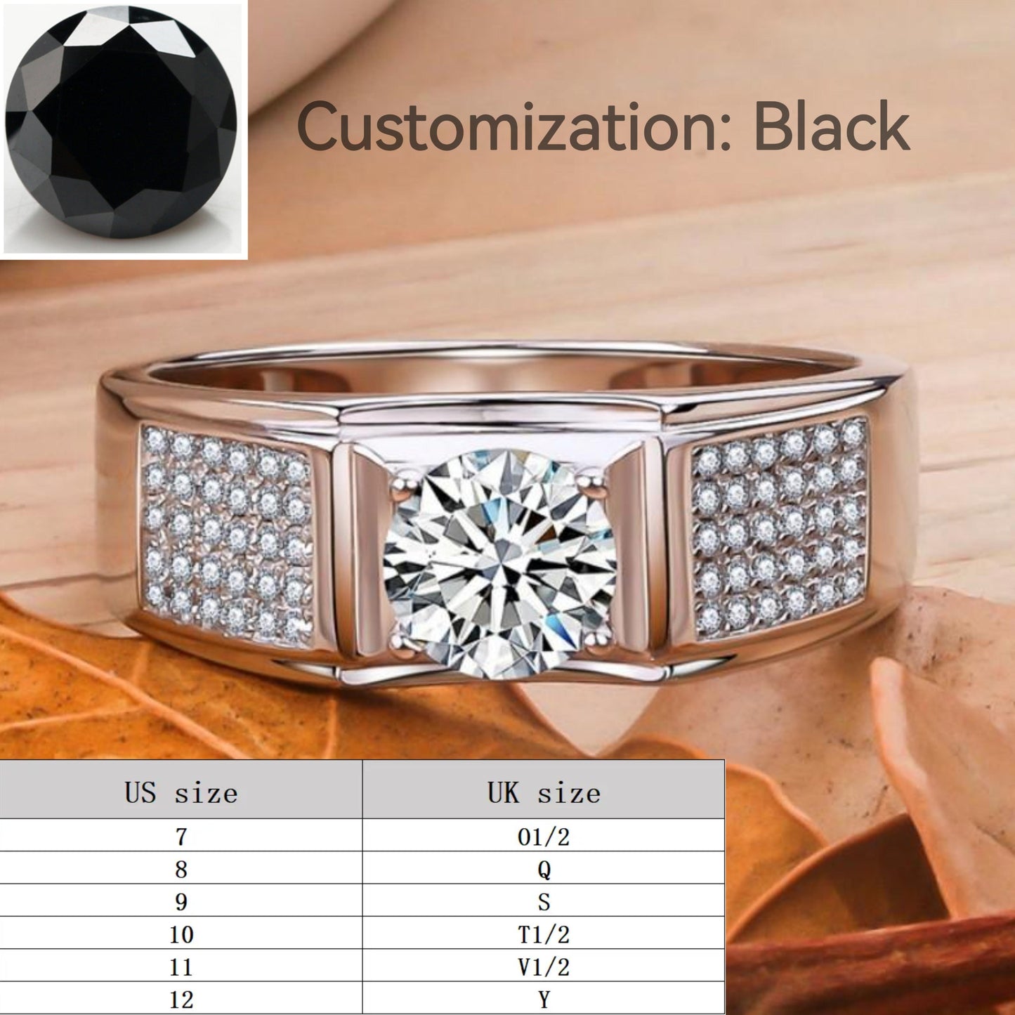 Synthetic Moissanite Sterling Silver Men's Little Starry Ring elegant luxury daily life engagement ring-203(35%)