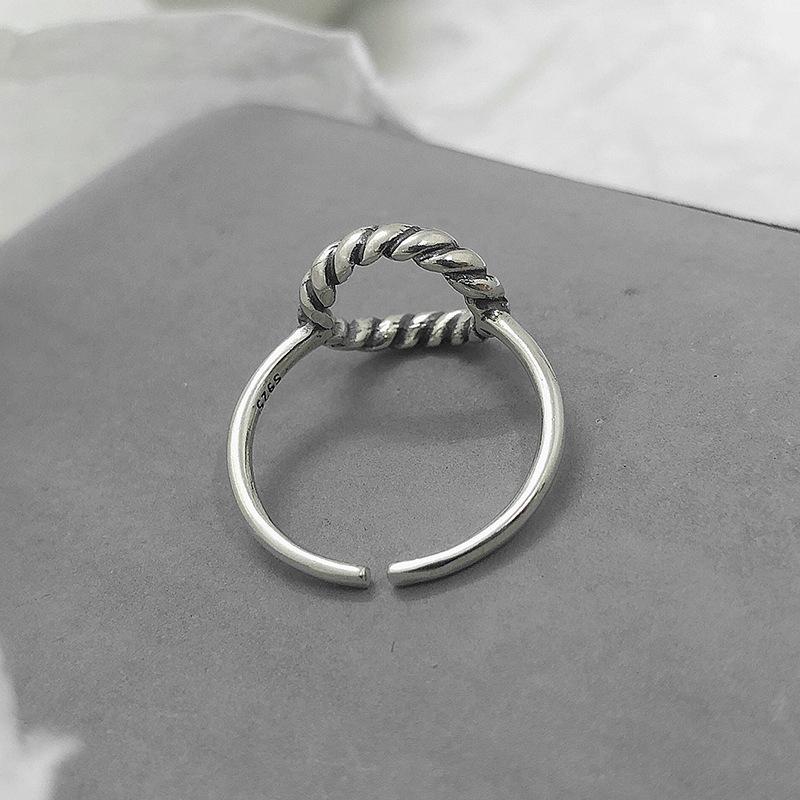 S925 Sterling Silver Round Twist Open for Women Ring-530(45%)