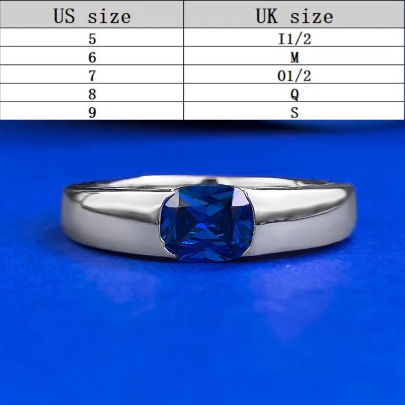 S925 Sterling Silver Blue Oval Cut Oval Ring 5*6mm 6A Cubic Zirconia Ring-470(35%)
