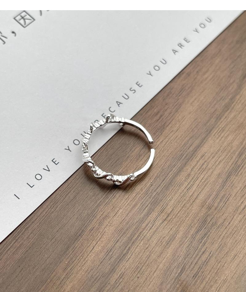 S925 Sterling Silver Wrapped Line Braided Ring Women's Open Plain Ring-534(45%)